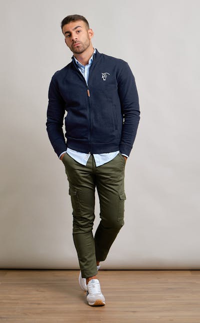 Sweatshirt com fecho de correr | Marino