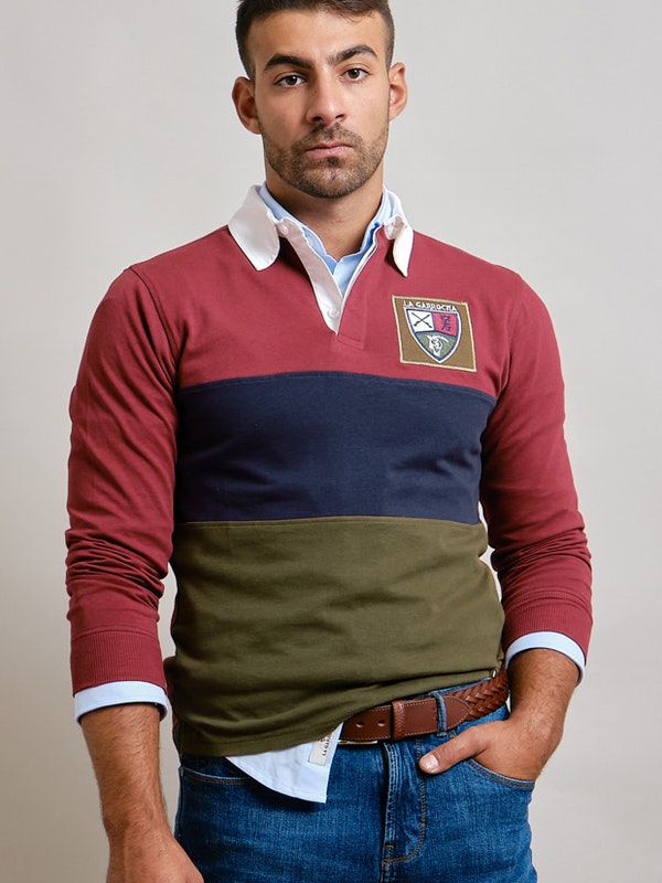 Long-sleeved Emblem polo shirt | Tinto