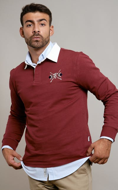 Button-down collar polo shirt | Tinto