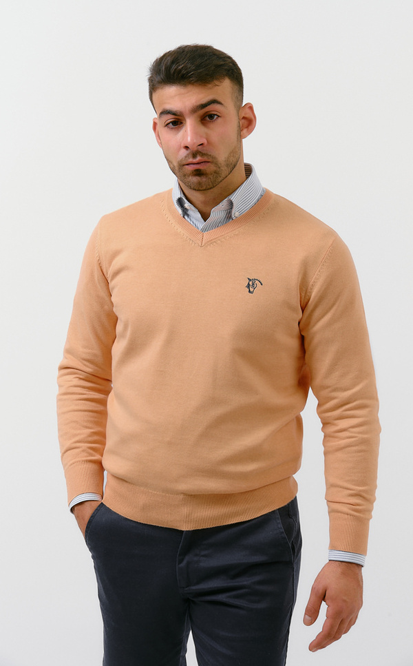 V-neck sweater Naranja Claro | La Garrocha