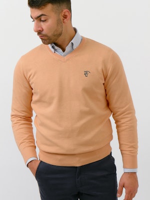 Suéter decote em V | Naranja Claro