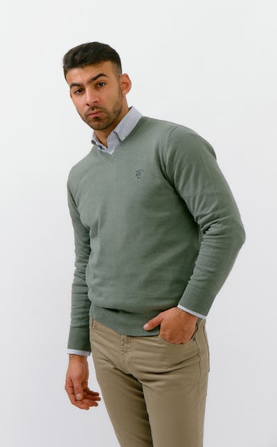 Suéter decote em V | Salvia