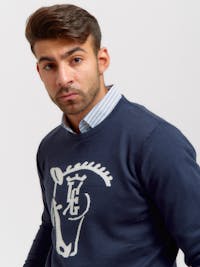 Brand Intarsia Sweater | Marino