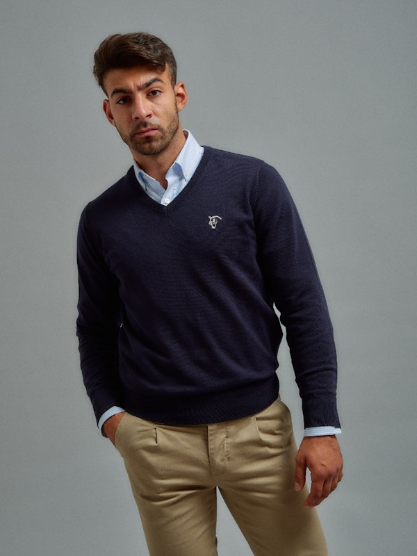 Sweater com decote em V | Marino