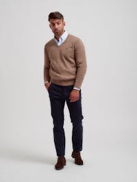 V-neck sweater | Sepia