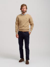 Round neck sweater wilth elbow patches | Arena