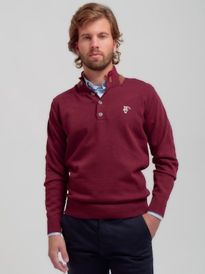 Buttoned Sweater | Burgundy