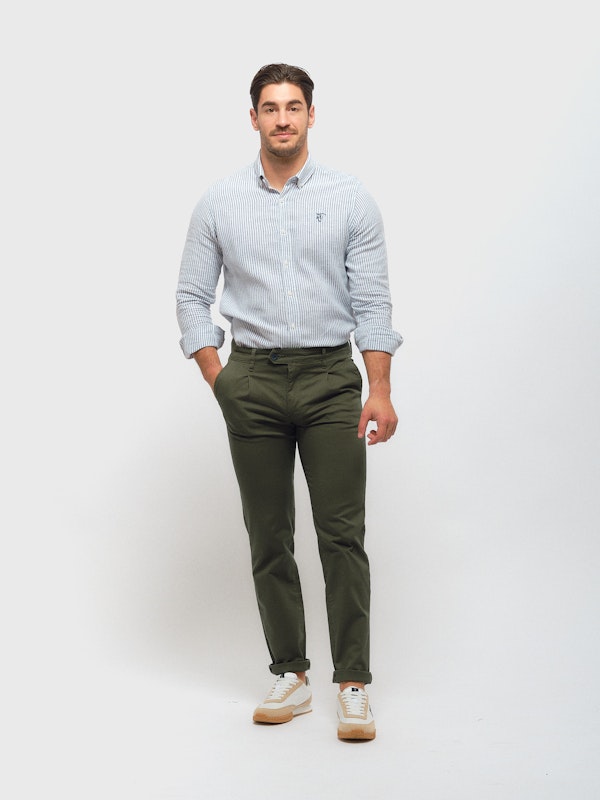 Pleated chino trousers | Verde