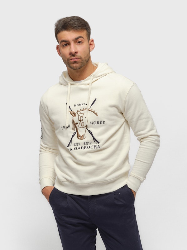 Sweatshirt com capuz número | Crudo