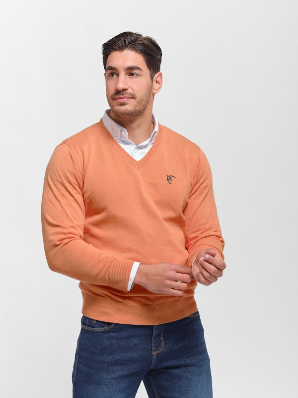 V-neck sweater | Salmón