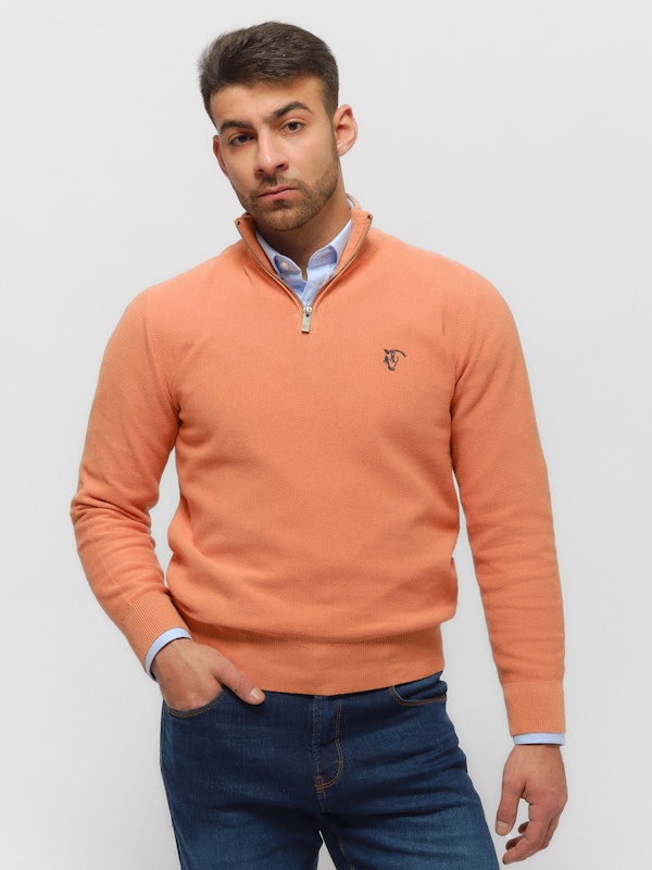 Half Zip Sweater | Salmón