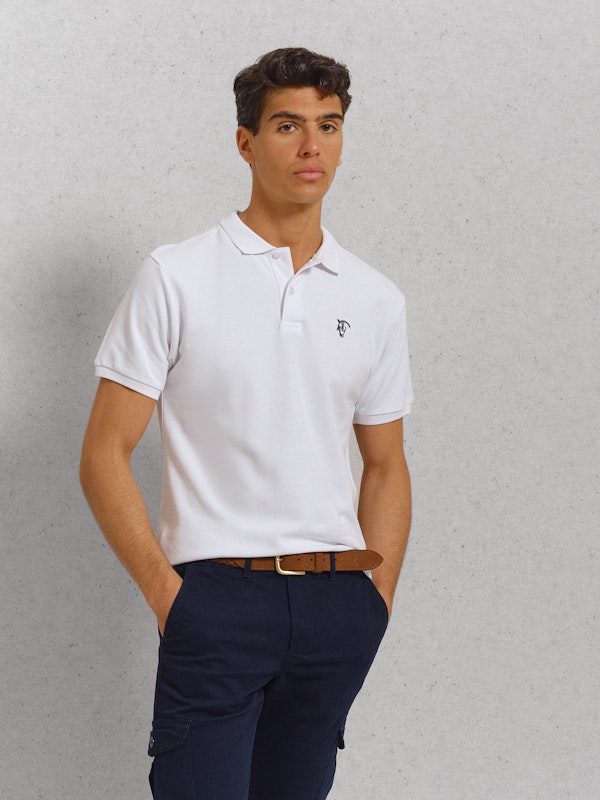 Polo Básico Detalle Parche | Blanco
