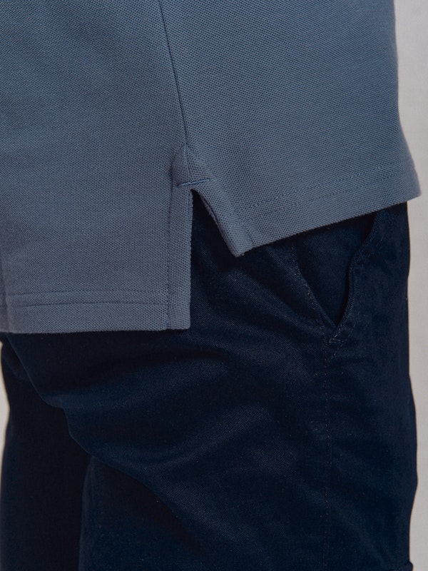 Polo Básico com Detalhe Patch | Cobalto