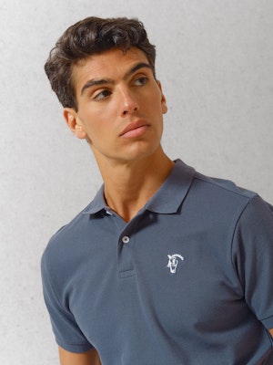 Polo Básico com Detalhe Patch | Cobalto