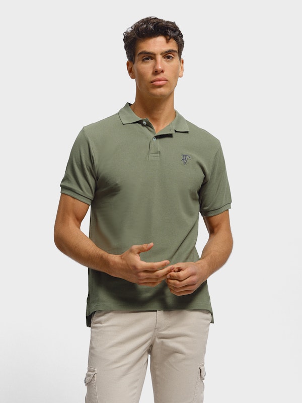 Polo Básico com Detalhe Patch | Salvia