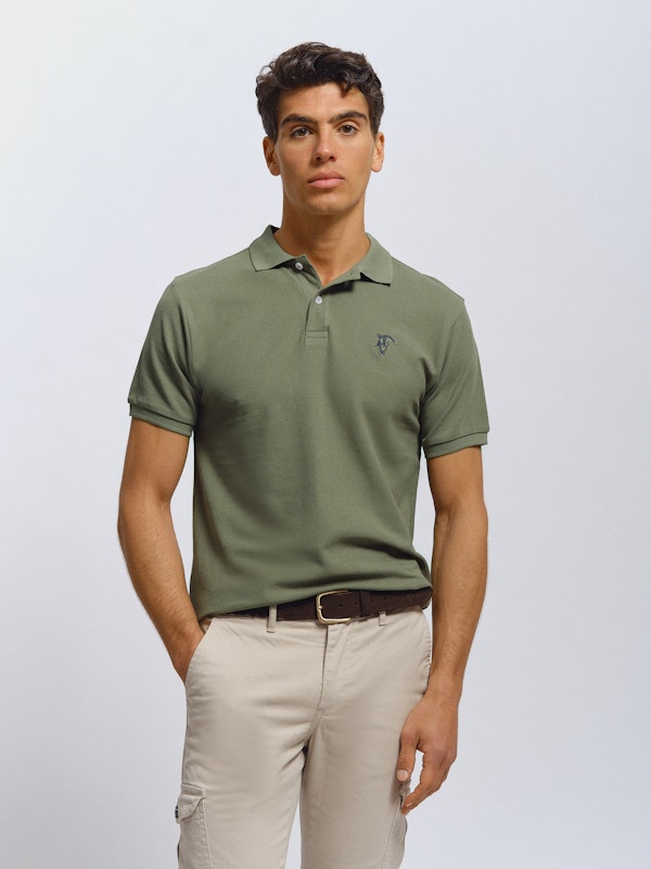 Basic Polo Shirt with Patch Detail | Salvia
