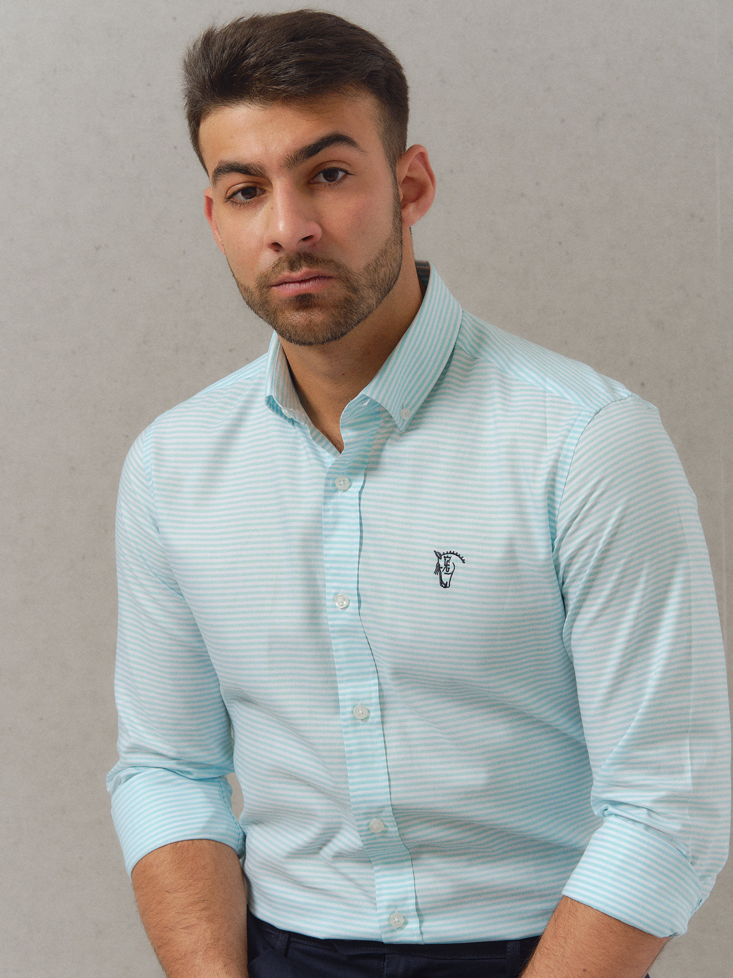 Camisa verde agua online hombre