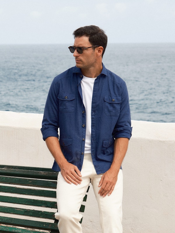 Guayabera Shirt | Marino