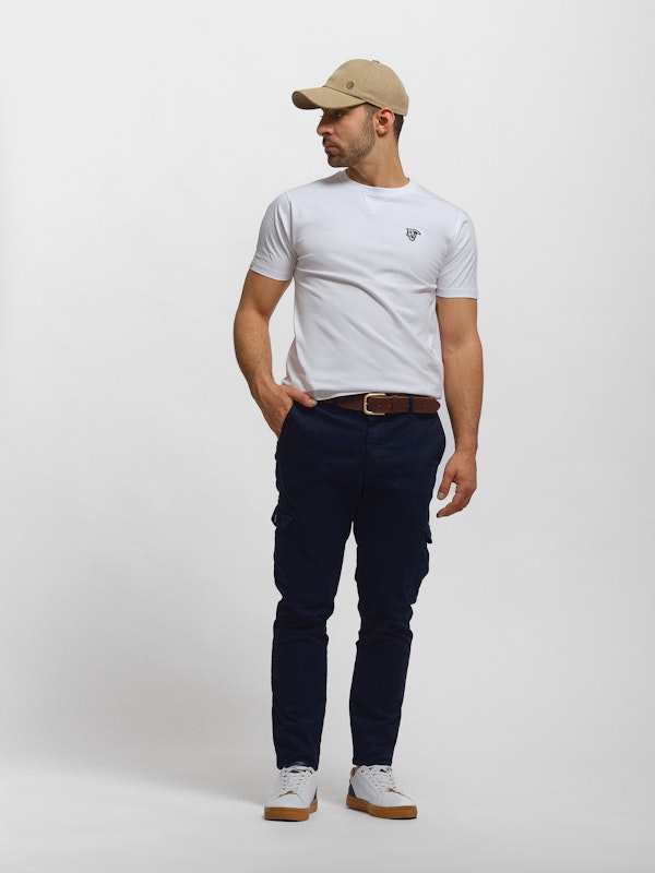 T-shirt básica com patch | Blanco