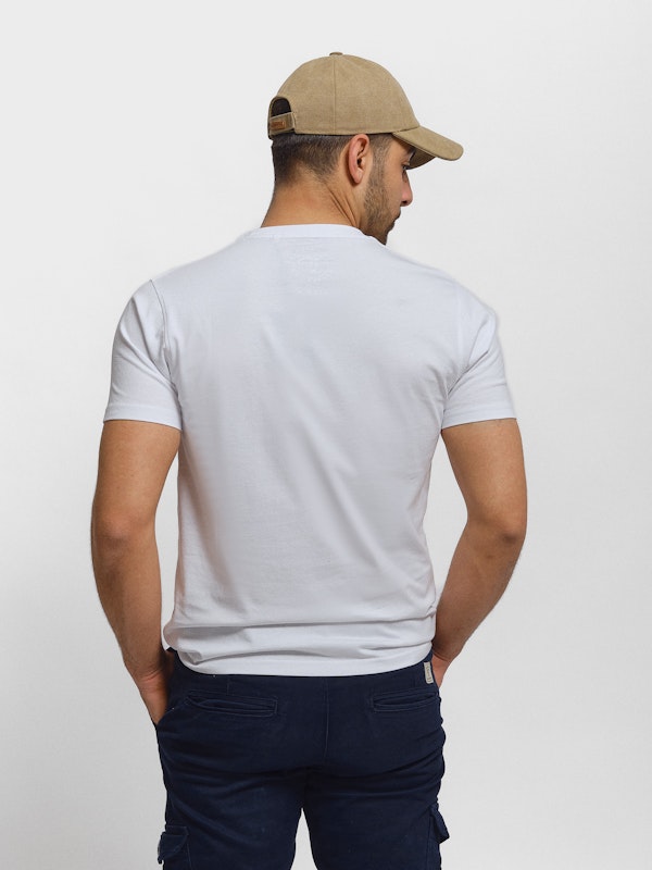 T-shirt básica com patch | Blanco