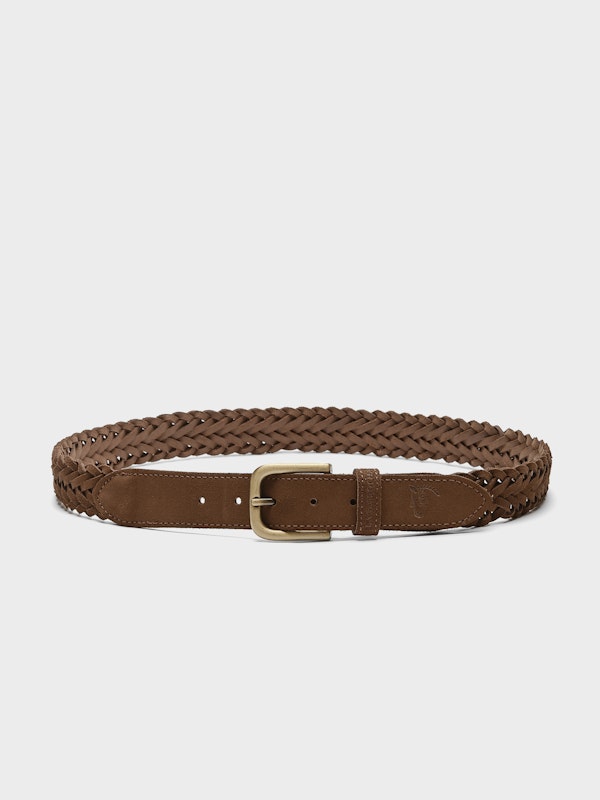 Ceinture en daim tressé | Taupe