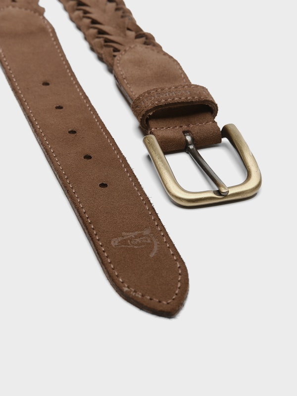 Ceinture en daim tressé | Taupe