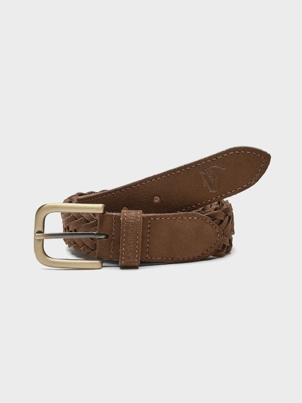 Ceinture en daim tressé | Taupe