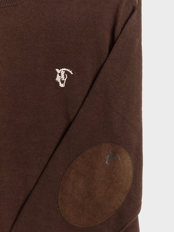 Suéter Gola Redonda com Cotoveleiras | Moka