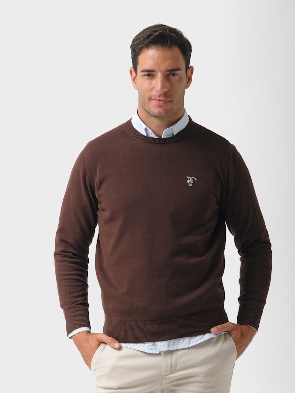 Suéter Gola Redonda com Cotoveleiras | Moka