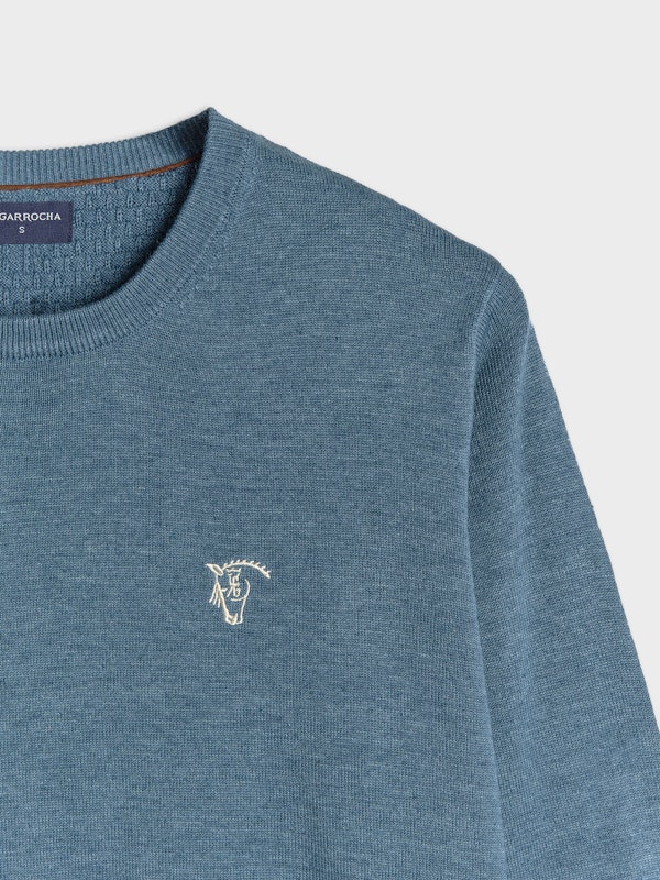 Suéter Gola Redonda Melange | Cobalto