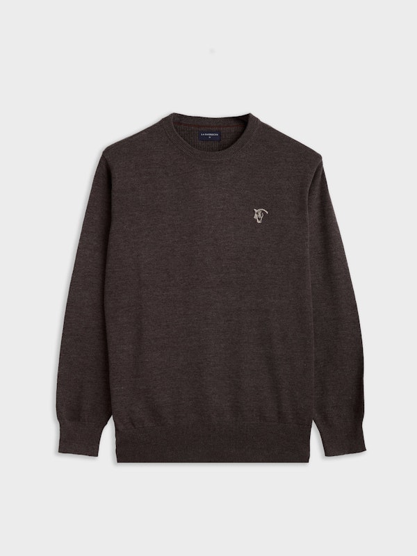 Suéter Gola Redonda Melange | Carbón