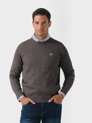 Crewneck Melange Sweater | Carbón