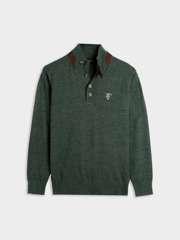 Suéter com Botões Melange | Abeto