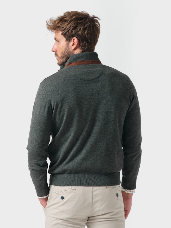 Suéter com Botões Melange | Abeto