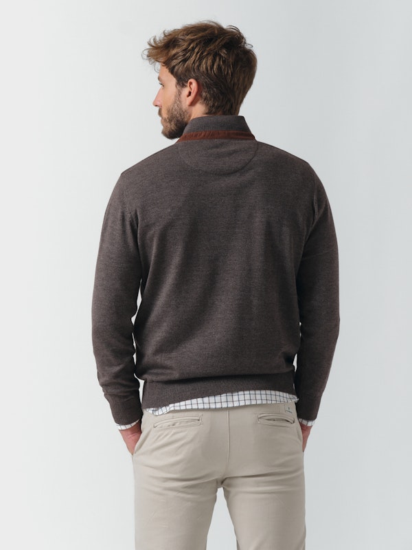 Suéter com Botões Melange | Carbón