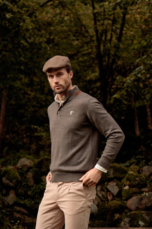 Suéter com Botões Melange | Carbón