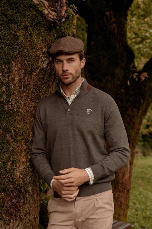 Suéter com Botões Melange | Carbón