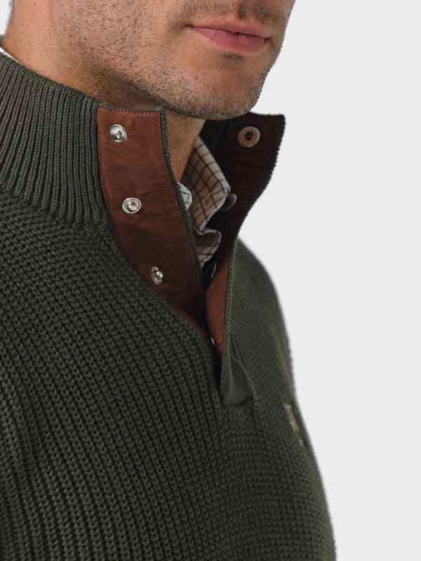 Cardigan com Tapeta | Musgo