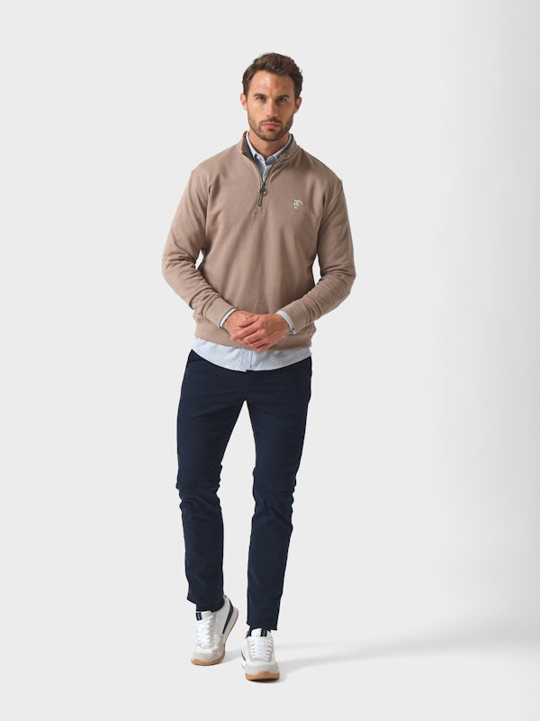 Detail Half-Zip Sweatshirt | Sepia