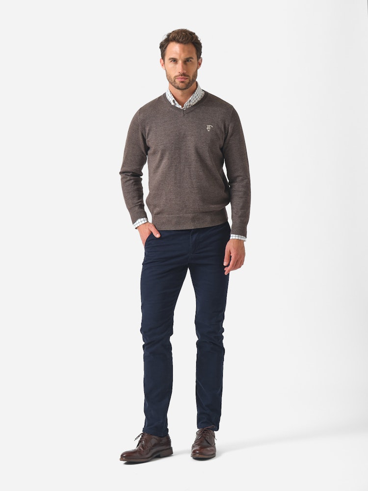 Pantalón Chino Combinar Jersey Azul Hombre Chinos Regular Marino