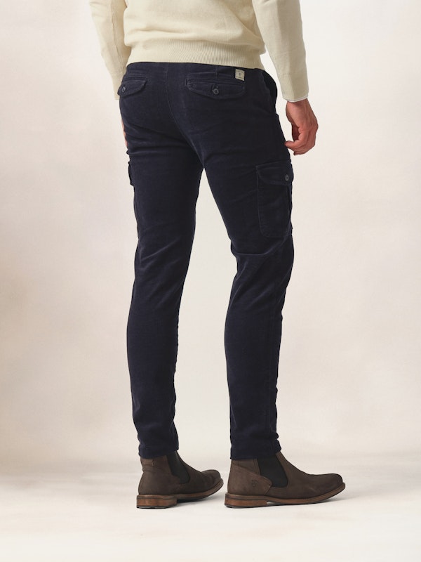 Chinos Cargo Velours Côtelé | Marino