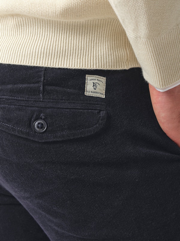 Chinos Cargo Velours Côtelé | Marino