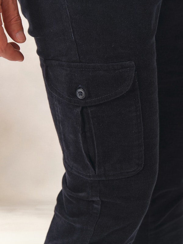 Chinos Cargo Velours Côtelé | Marino