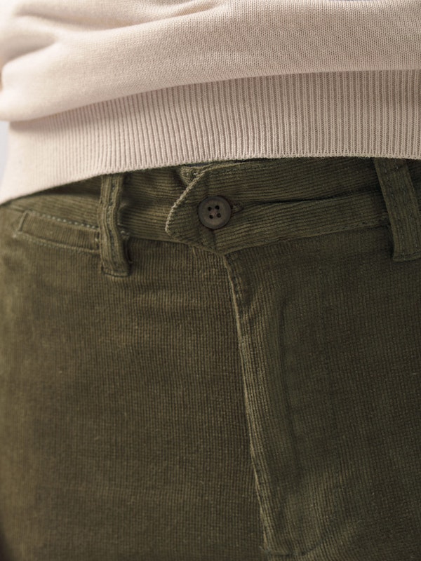 Chinos Cargo Velours Côtelé | Verde