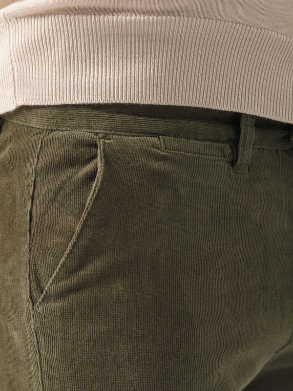 Chinos Cargo Velours Côtelé | Verde
