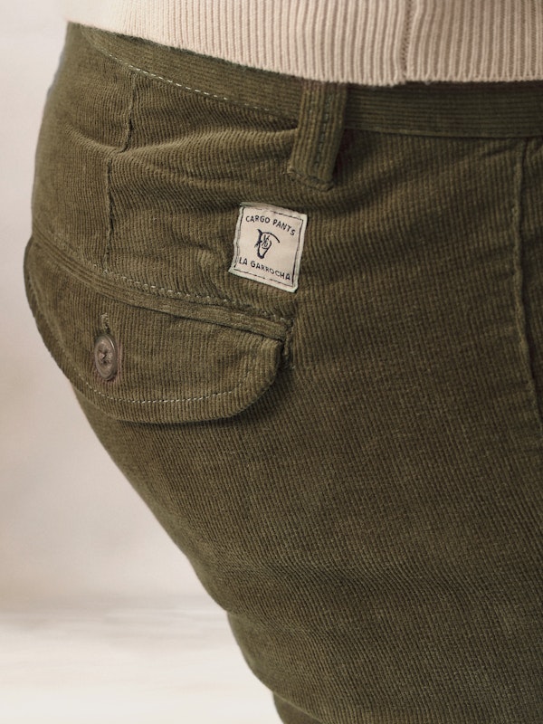 Chinos Cargo Velours Côtelé | Verde