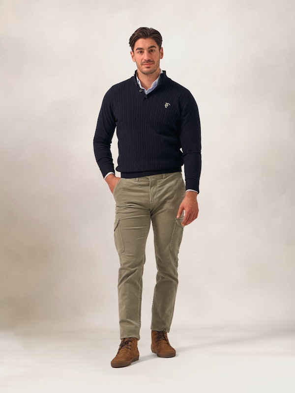 Chinos Cargo Velours Côtelé | Gris