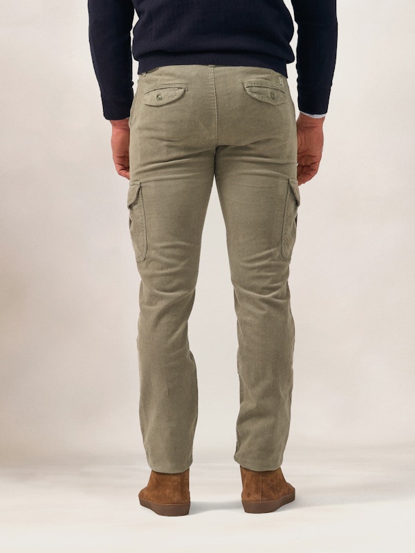 Chinos Cargo Velours Côtelé | Gris