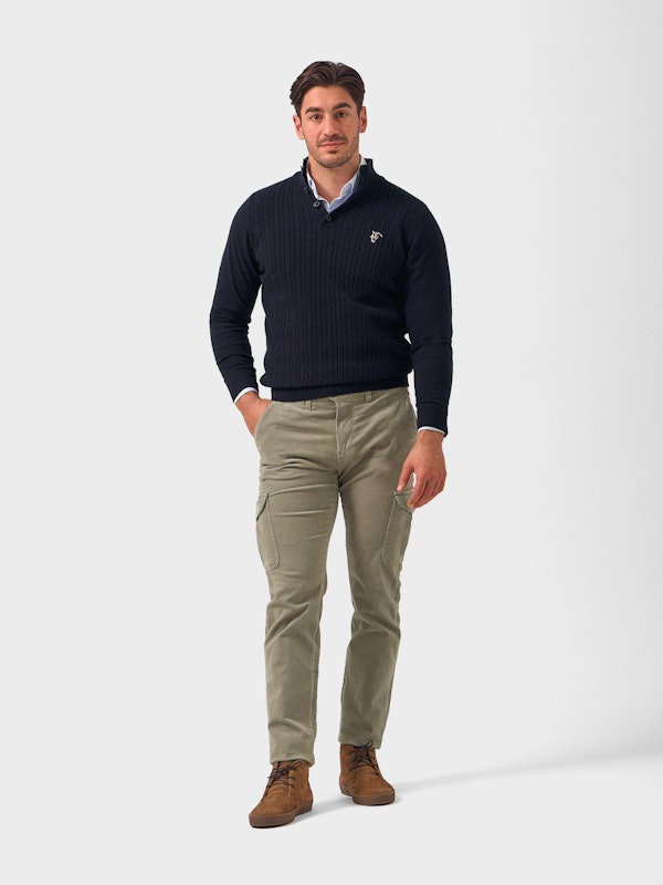 Chinos Cargo Velours Côtelé | Gris