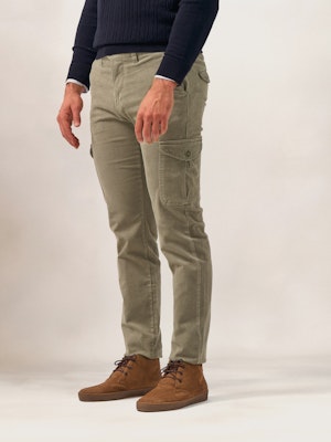 Chinos Cargo Velours Côtelé | Gris